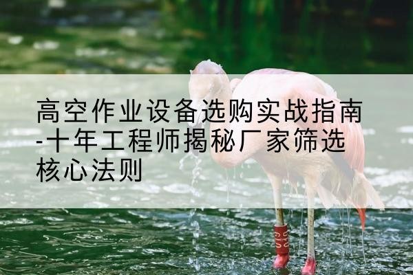 英吉沙剪叉式升降机厂家-高空作业设备选购实战指南-十年工程师揭秘厂家筛选核心法则